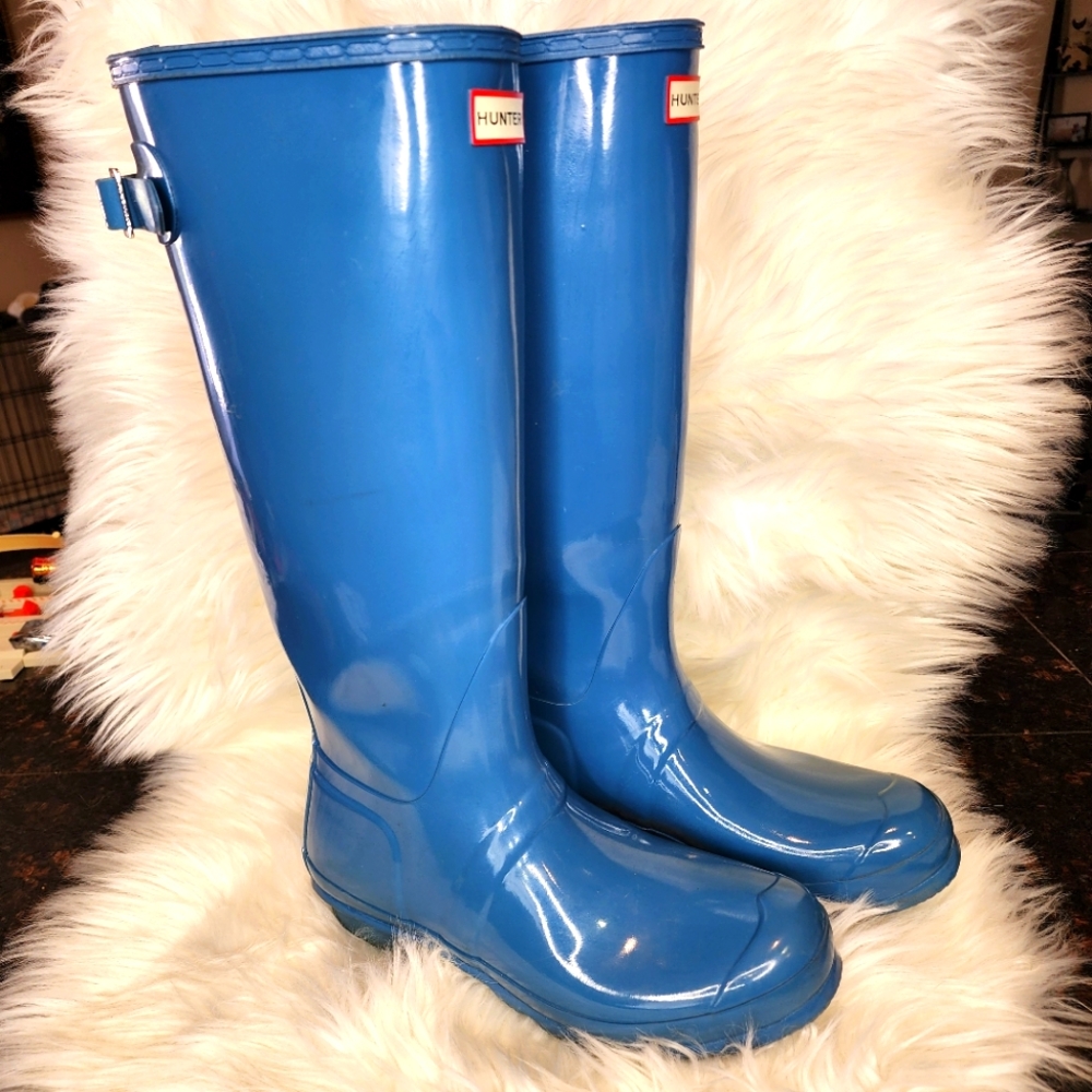 Hunter Women's Original Tall Gloss Pale Blue KneeHig… Gem
